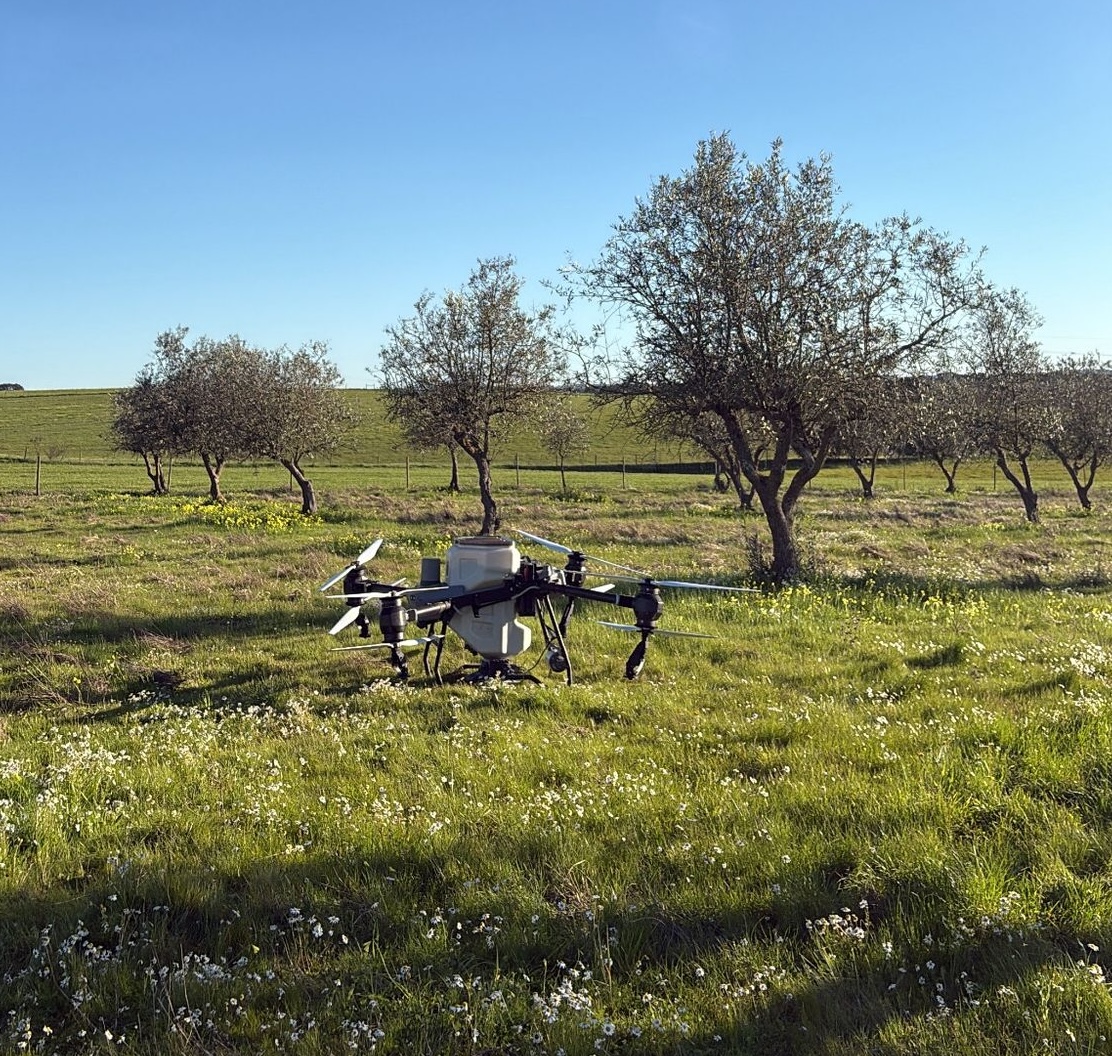 Drone TECNOAGRO em campo verde